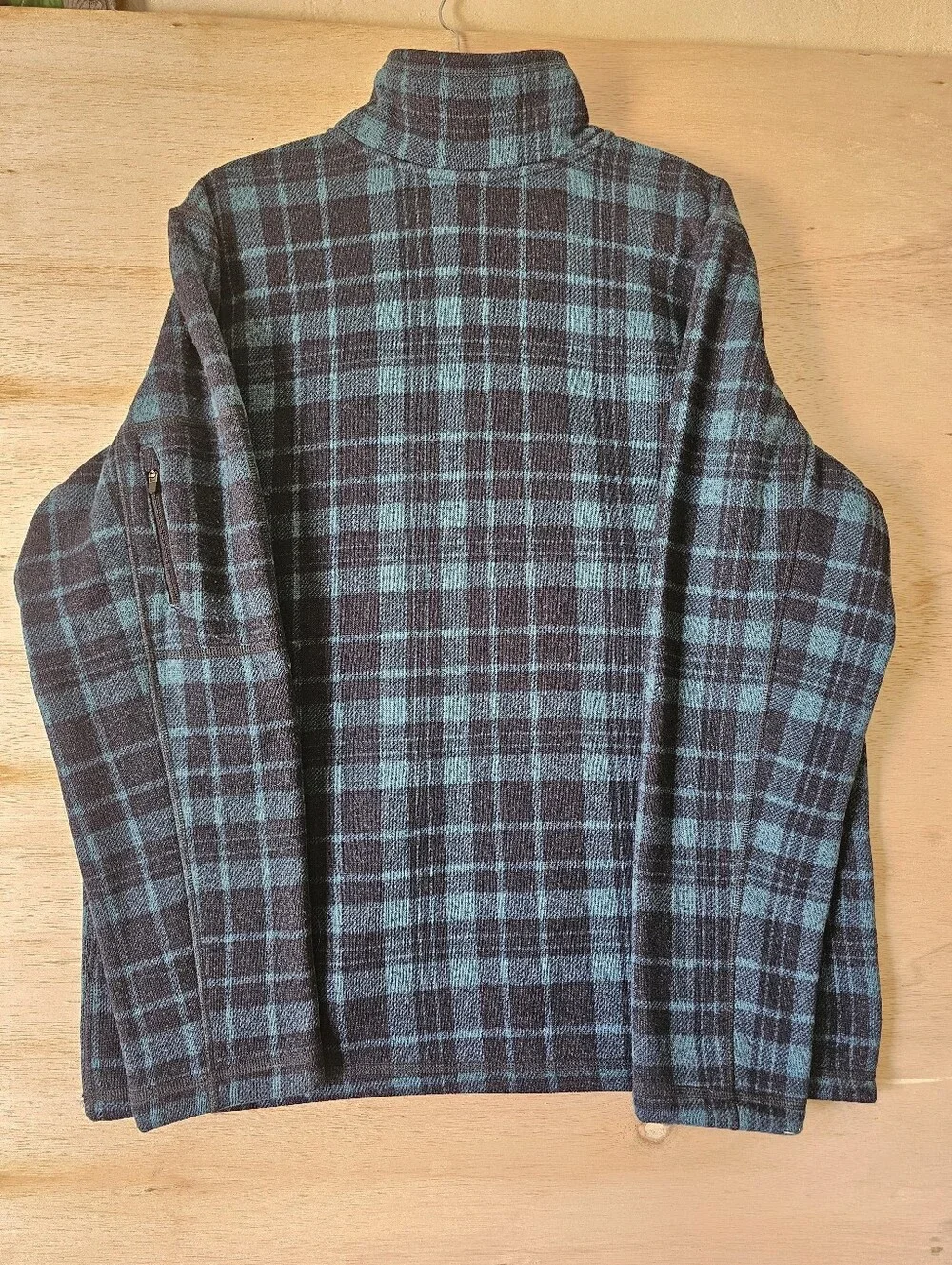 The North Face Men's Gordon Lyons 1/4 Zip Fleece Pullover Plaid Blue/Navy Size X